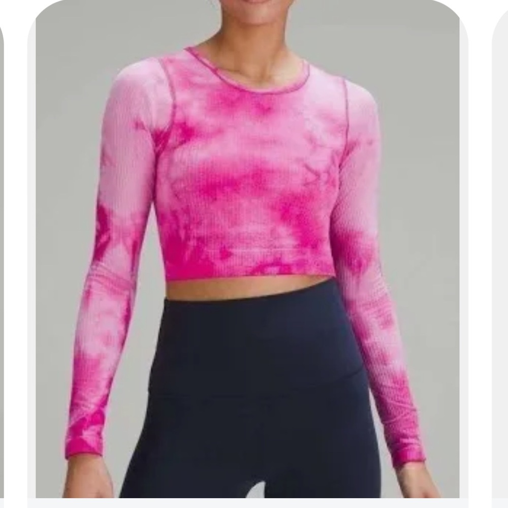 NWT Lululemon Ebb to Street Long Sleeve pink or blue size 4.